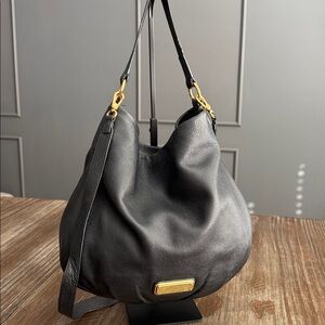 Marc by Marc Jacobs Black Leather Hobo with Gold Hardware